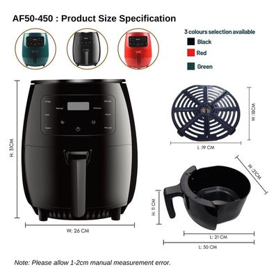Friteuse à air profond électrique numérique pour la cuisson saine du poulet 6L à tension V 111V-240V