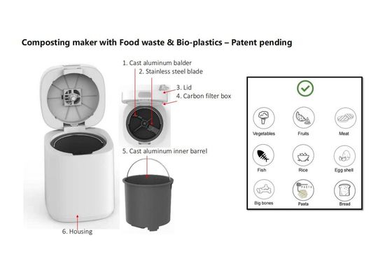 Compost pour cuisine intelligente pour élimination des déchets alimentaires