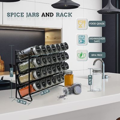 4 couches de fil métallique de treillis en fer rack de pot d'épices pour la cuisine organisation Rack Taille 30 * 9,8 * 23,3 cm