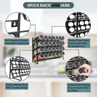 4 couches de fil métallique de treillis en fer rack de pot d'épices pour la cuisine organisation Rack Taille 30 * 9,8 * 23,3 cm
