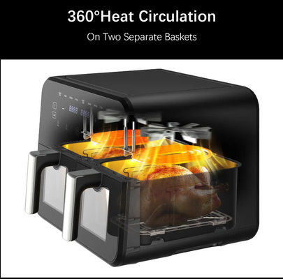 9L écran tactile Friture à double air Friture électrique à fond Smart Rack sans huile