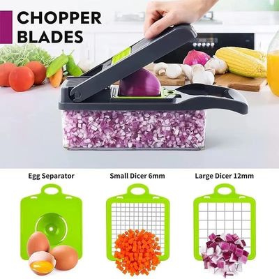Chopper en plastique polyvalent pour les fruits et légumes outil de cuisine durable 35,5 x 11,8 x 11,8 cm