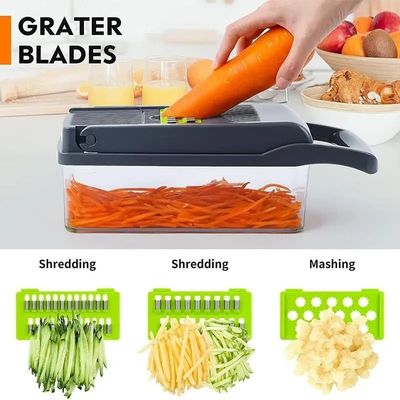 Chopper en plastique polyvalent pour les fruits et légumes outil de cuisine durable 35,5 x 11,8 x 11,8 cm