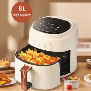 Écran tactile intelligent de 8L de 1400W, friteuse électrique sans huile, friteuse à air chaud