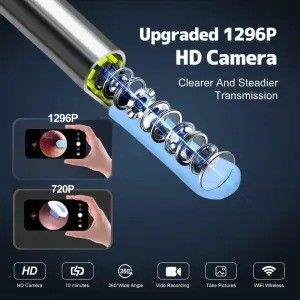 Kit d' élimination de la cire d'oreille de nettoyage ménager avec appareil photo et lumière 1296P Otoscope Ear Cleaner
