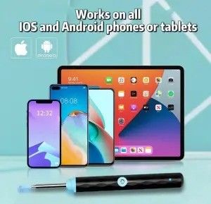 Kit d' élimination de la cire d'oreille de nettoyage ménager avec appareil photo et lumière 1296P Otoscope Ear Cleaner