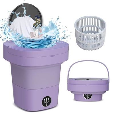Tube en plastique entièrement automatique Mini machine à laver pliante portable pour chaussettes de sous-vêtements