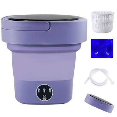 Tube en plastique entièrement automatique Mini machine à laver pliante portable pour chaussettes de sous-vêtements