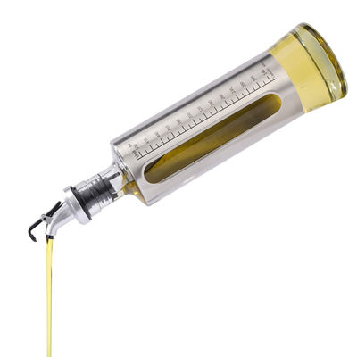 Container en double verre en acier inoxydable pour assaisonnement Cuisine Bouteille de pulvérisation d'huile d'olive avec échelle