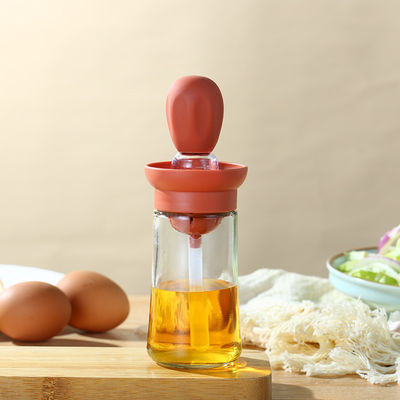 Bouteille de distributeur d'huile de cuisine durable avec échelle et pinceau de gril en silicone pour la maison