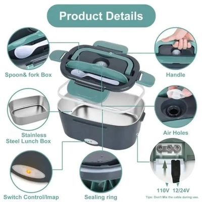 1.5L Capacité en acier inoxydable électrique Food Warmer Boîte de déjeuner pour vos repas en déplacement