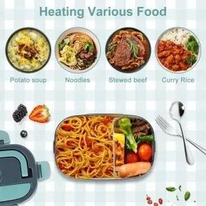 1.5L Capacité en acier inoxydable électrique Food Warmer Boîte de déjeuner pour vos repas en déplacement