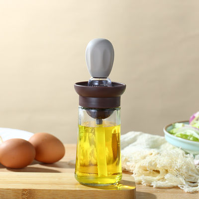 Bouteille de distributeur d'huile de cuisine durable avec échelle et pinceau de gril en silicone pour la maison