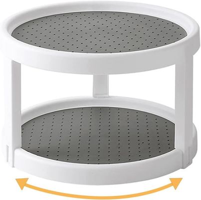 2 couches d'épices pour la cuisine, rangement rotatif pour un accès facile aux épices et aux articles de toilette