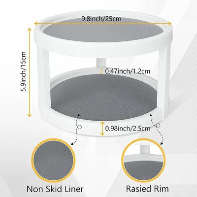 2 couches d'épices pour la cuisine, rangement rotatif pour un accès facile aux épices et aux articles de toilette