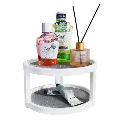 2 couches d'épices pour la cuisine, rangement rotatif pour un accès facile aux épices et aux articles de toilette