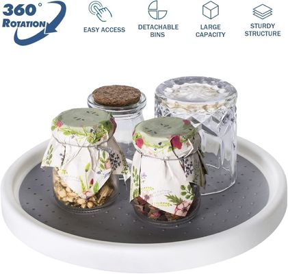 2 couches d'épices pour la cuisine, rangement rotatif pour un accès facile aux épices et aux articles de toilette