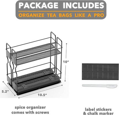 Organisez efficacement votre salle de bains avec un organisateur de rack à épices coulissant à 2 couches