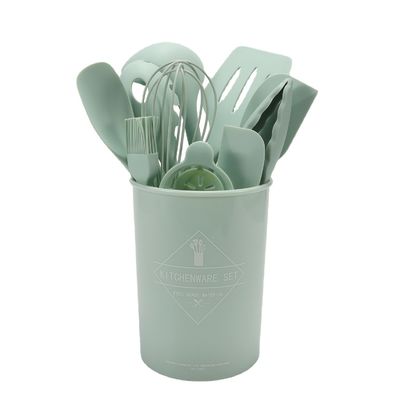 Spatula en silicone de cuisine avec seau de rangement 12 pièces ustensiles de cuisine de boulangerie antiadhésifs