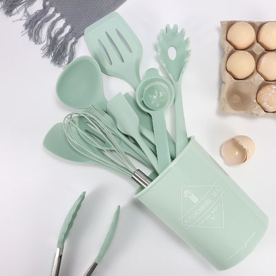 Spatula en silicone de cuisine avec seau de rangement 12 pièces ustensiles de cuisine de boulangerie antiadhésifs