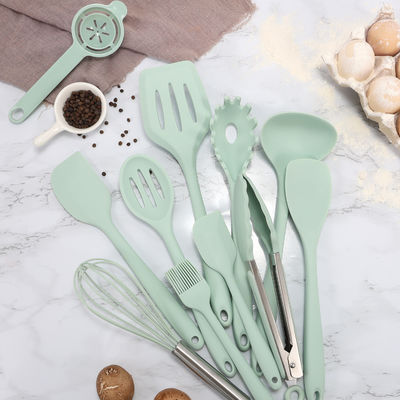Spatula en silicone de cuisine avec seau de rangement 12 pièces ustensiles de cuisine de boulangerie antiadhésifs