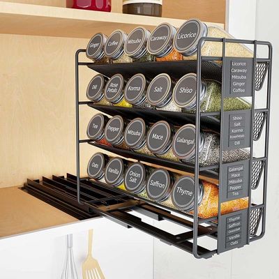 Organiseur d'épices à 4 couches pratique pour les armoires et l'organisation de la cuisine