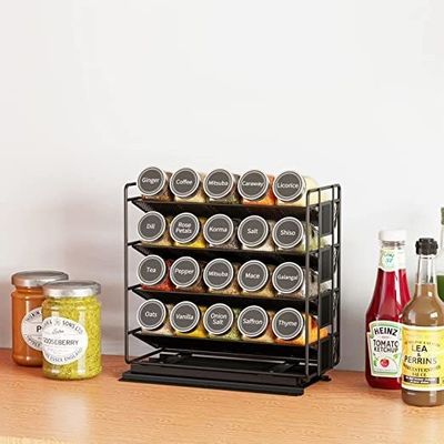 Organiseur d'épices à 4 couches pratique pour les armoires et l'organisation de la cuisine