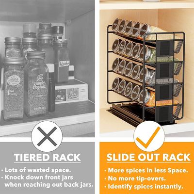 Organiseur d'épices à 4 couches pratique pour les armoires et l'organisation de la cuisine