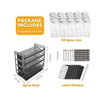 Organiseur d'épices à 4 couches pratique pour les armoires et l'organisation de la cuisine