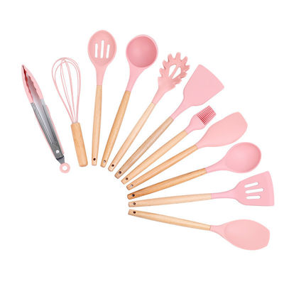 18 pièces de cuisine en silicone vert avec un seau de stockage et une spatule antiadhésive