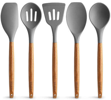 Ensemble d' ustensiles de cuisine à haute température pour la cuisine 5 pièces de silicone antiadhésif cuillère à éponge