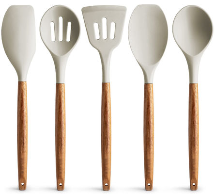 Ensemble d' ustensiles de cuisine à haute température pour la cuisine 5 pièces de silicone antiadhésif cuillère à éponge