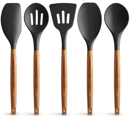 Ensemble d' ustensiles de cuisine à haute température pour la cuisine 5 pièces de silicone antiadhésif cuillère à éponge