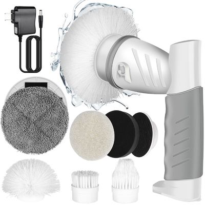 Brosse à nettoyer électrique 5 en 1 pour salle de bain, baignoire et évier à vaisselle