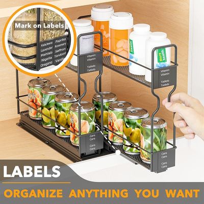 Logo personnalisé Bouteille d'épices de cuisine Jars 2 couches Plateau de rangement pour armoire de maison
