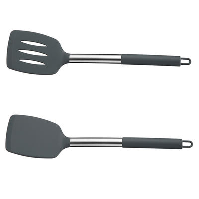 Essentiels de cuisine Spatule antiadhésive et cuillère à soupe avec barre en acier inoxydable
