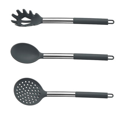 Essentiels de cuisine Spatule antiadhésive et cuillère à soupe avec barre en acier inoxydable