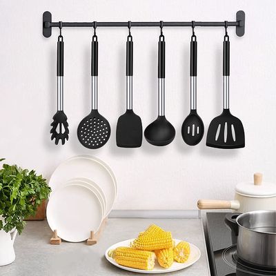 Essentiels de cuisine Spatule antiadhésive et cuillère à soupe avec barre en acier inoxydable
