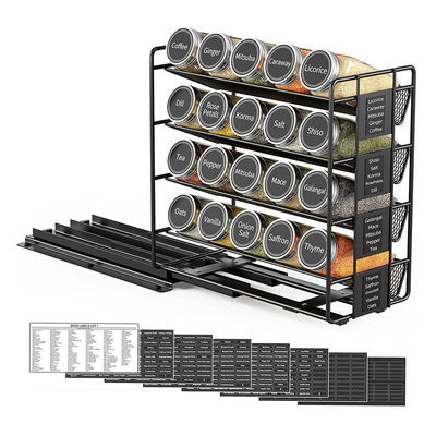 25.6*13*26cm noir rail coulissant de cuisine rack d'épices multi-couche de stockage organisateur de fer