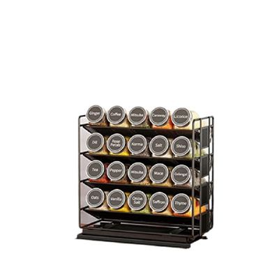 25.6*13*26cm noir rail coulissant de cuisine rack d'épices multi-couche de stockage organisateur de fer