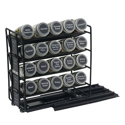 25.6*13*26cm noir rail coulissant de cuisine rack d'épices multi-couche de stockage organisateur de fer