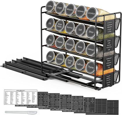 25.6*13*26cm noir rail coulissant de cuisine rack d'épices multi-couche de stockage organisateur de fer