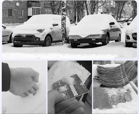Fermeture de fenêtre de voiture amovible, grattoir de neige et de glace, pinceau à poignée en mousse et échantillon de tête pivotante