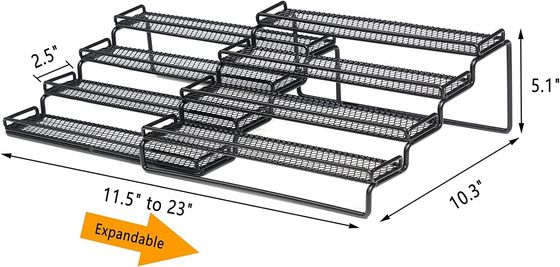 Produits alimentaires Laque cuite organisateur de rack d'épices pour armoire 4 étape de niveau porte-étagère