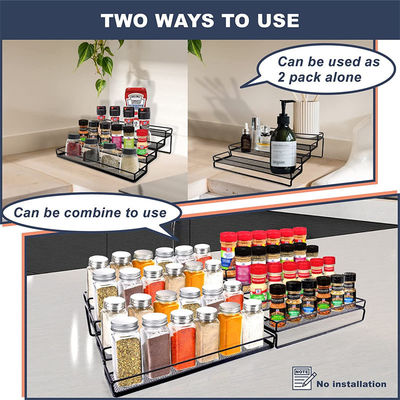 Produits alimentaires Laque cuite organisateur de rack d'épices pour armoire 4 étape de niveau porte-étagère