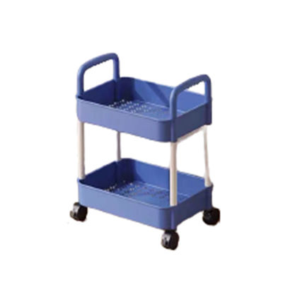 Conception fonctionnelle Étagère de rangement à deux niveaux avec roues pour cuisine salle de bain et chambre à coucher
