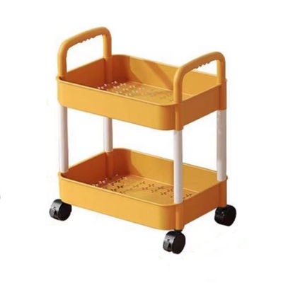 Conception fonctionnelle Étagère de rangement à deux niveaux avec roues pour cuisine salle de bain et chambre à coucher