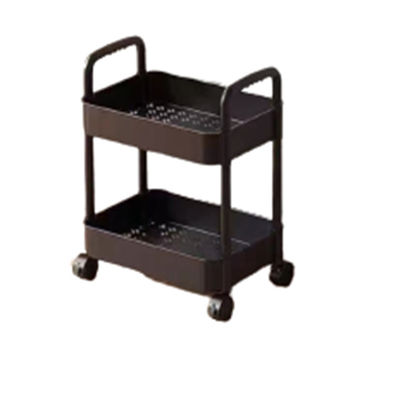 Conception fonctionnelle Étagère de rangement à deux niveaux avec roues pour cuisine salle de bain et chambre à coucher