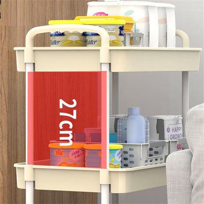 Conception fonctionnelle Étagère de rangement à deux niveaux avec roues pour cuisine salle de bain et chambre à coucher