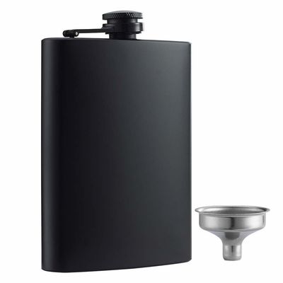 Bouteille de vin en acier inoxydable recouverte de cuir pour hommes 8 oz Bouteille de hanche extérieure Taille du produit 93*122mm
